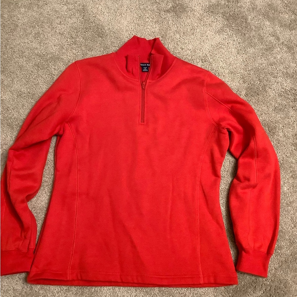 Women’s Red 1/4-Zip Pullover